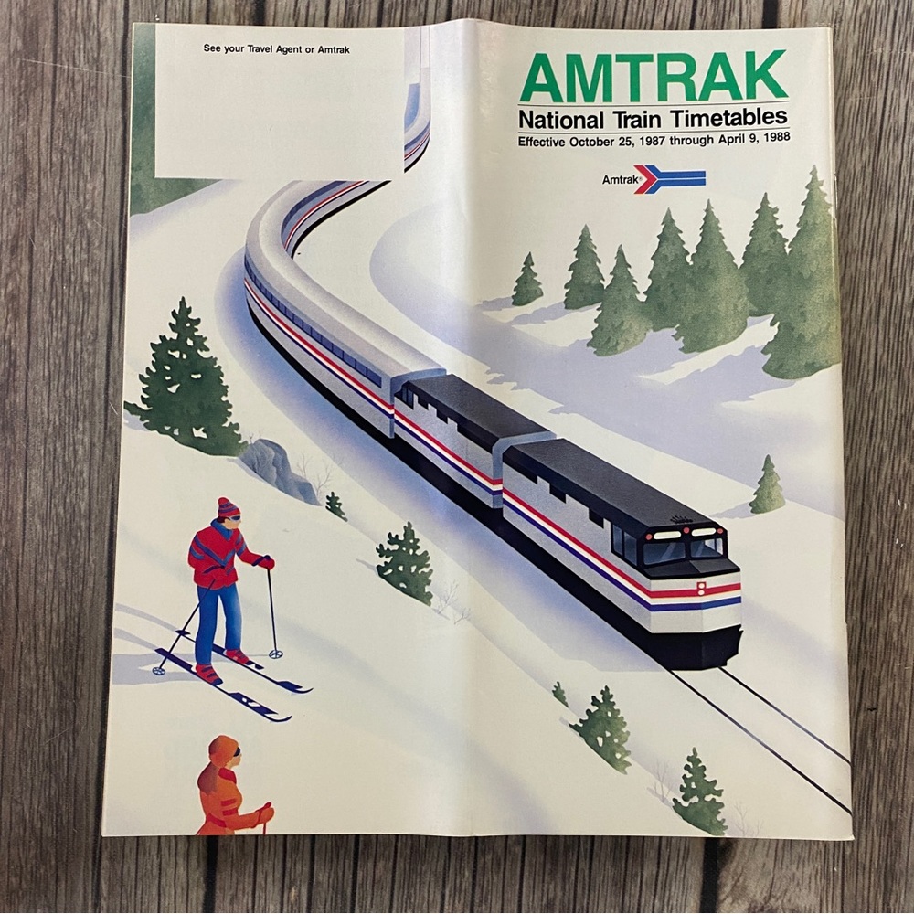 Vintage Amtrak National Train Timetables Booklet Brochure 1987 Through 1988